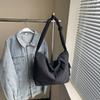 Solid Color Simple Casual Cotton Bag Large Capacity Texture Versatile Shoulder Bag Korean Version Messenger Tote Bag