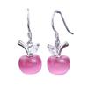 Elegant Silvering Earrings Korean Earrings Opal Apple Eardrops for Women Christmas Eardrop Jewelry