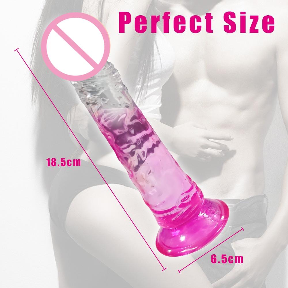 Реалистичные дилдо Большой желеобразный дилдо Анальный клиторальный мастурбатор Кристаллические секс-игрушки Взрослый пенис Присоска Анальная пробка для женщин мужчин