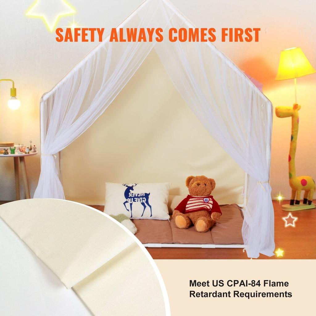 Kids Play Tent Kids Tent for 1-5 Years Old Yurt Toddler Tent with Mat Lamp