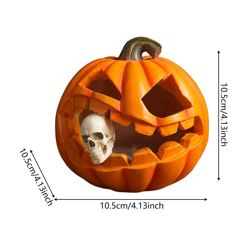 Хэллоуин Тыква Призрак Череп Декор из смолы Винтажная настольная скульптура для жуткой вечеринки Домашний офис Сад Украшение