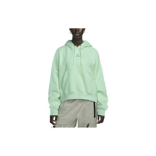 Nike Толстовка с вышитым логотипом, с длинным рукавом, для женщин, зеленая