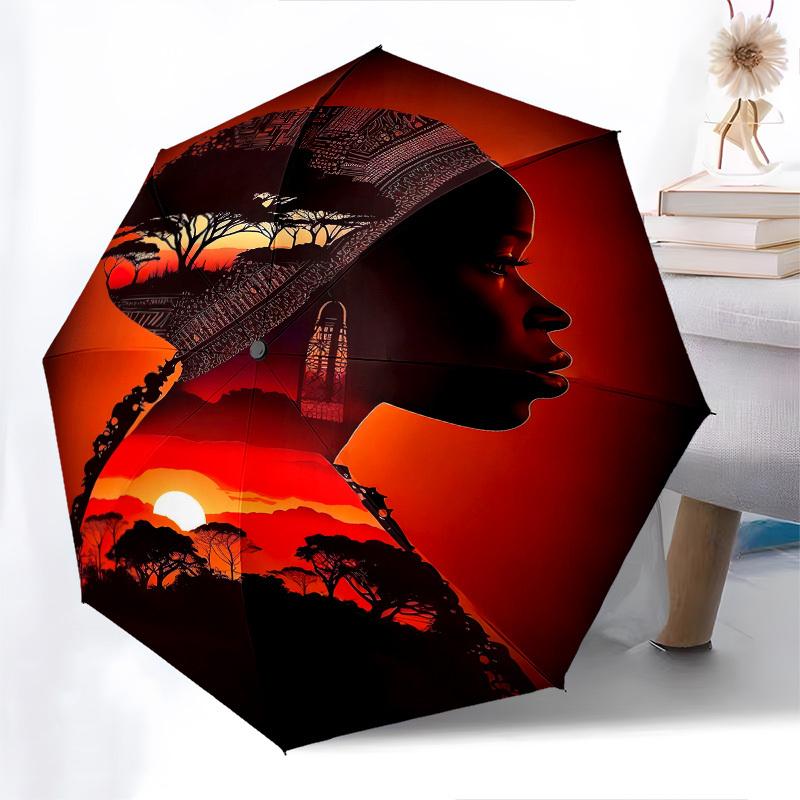 Silhouette, Landscape- Automatic umbrella,Suitable for Men and Women,Suitable for Birthdays, Christmas, Gifts for Fashion Lovers0924b