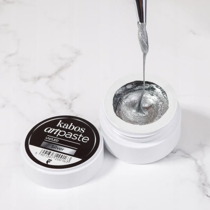 Паста для нейл-арта - Kabos ArtPaste - Серебряная - 5 г - Формула без HEMA и Di-HEMA