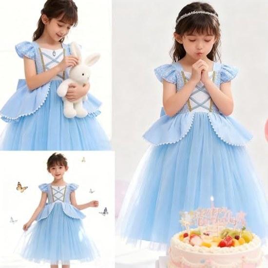 AOTYP Princess Dress Children Luxury Set Ariel Cosplay Mermaid Costume One-Piece Girls Style Kids Photo Shoot Transformation Stage Shichi-Go-San Event
