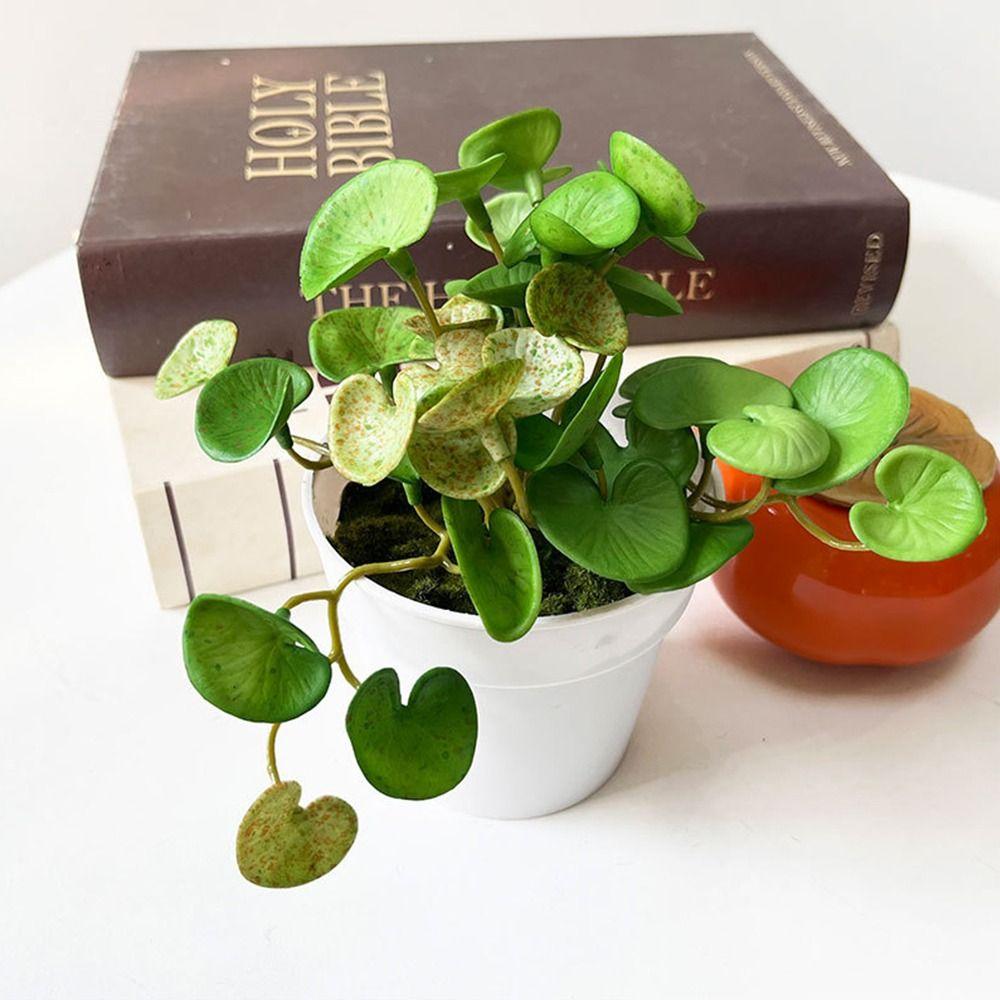 Handmade Artificial Copper Coin Grass Plants Soft Mini Bouquet Fake Ivy Leaf Leaves  Office