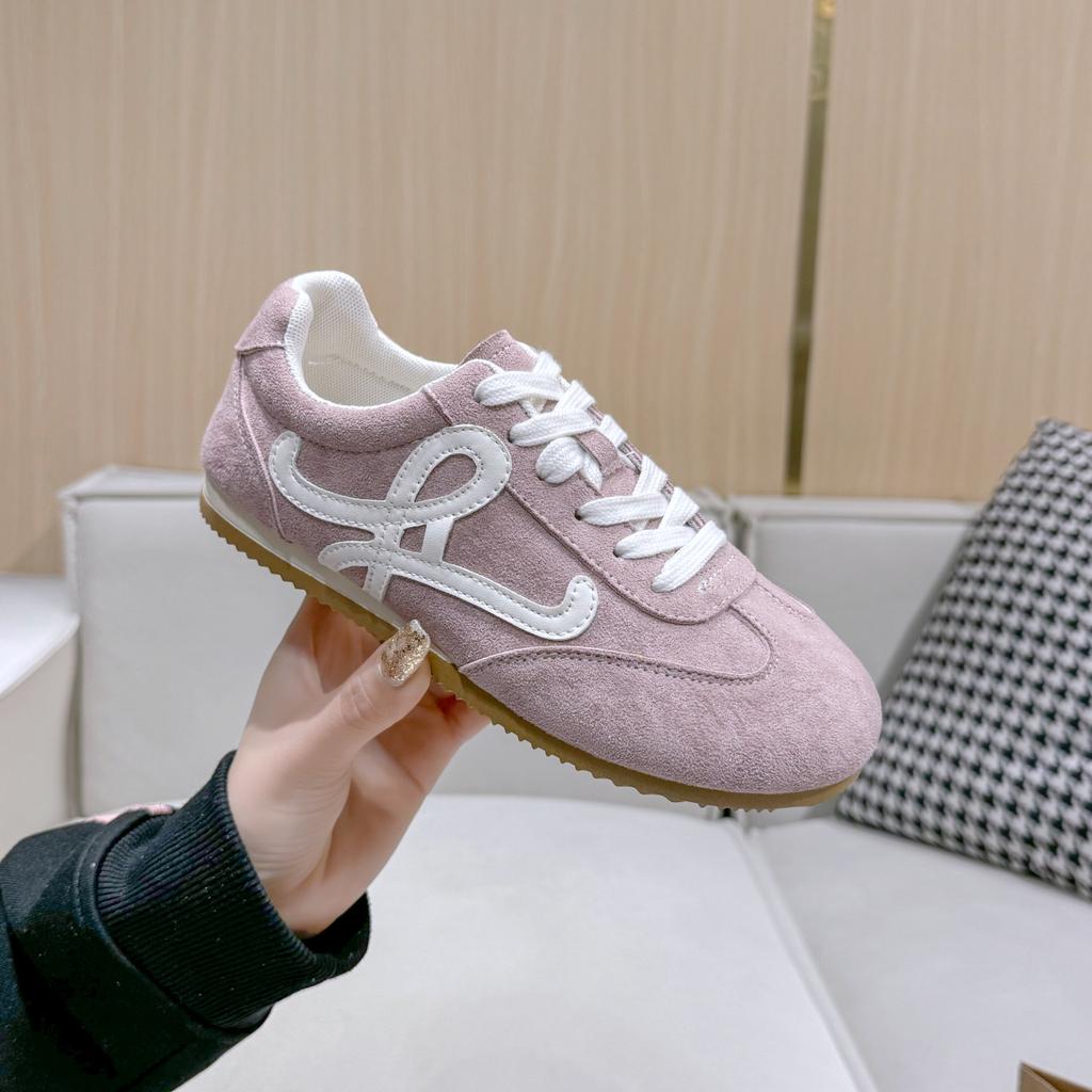 Осень новая 2025 немецкие тренировочные туфли женские на шнуровке одинарные туфли мягкая подошва легкие повседневные спортивные туфли ретро туфли Форреста Гампа