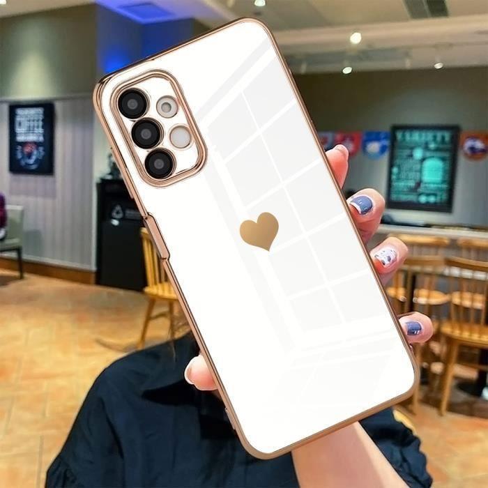 Coque de Protection - BOOLING - pour Samsung Galaxy S21 FE - Motif Cœur - Silicone Souple - Blanc