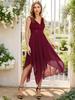 Ever-Pretty Women's Double V-Neck Empire Waist Lace Chiffon Asymmetrical Hem Prom Dresses