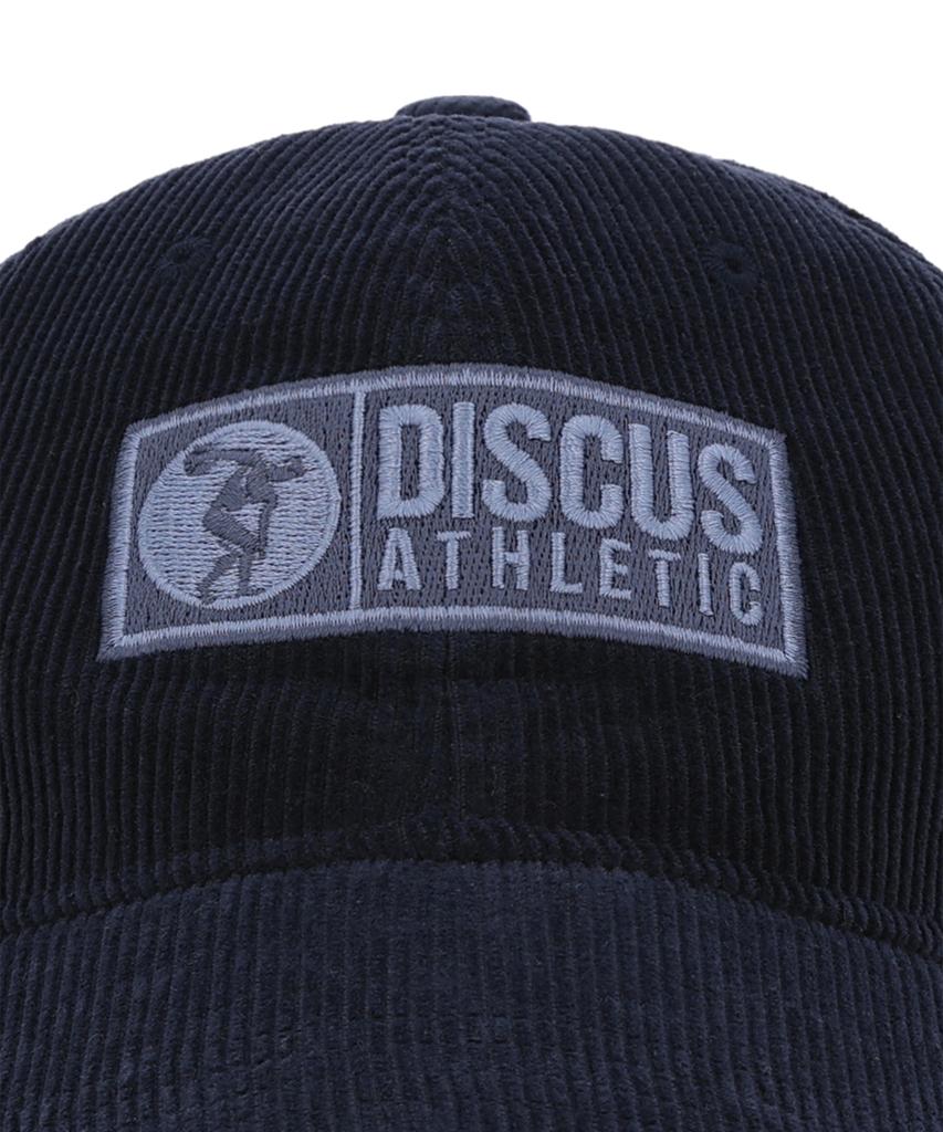 Кепка-шестиклинка из вельвета с логотипом DISCUS ATHLETIC, темно-синяя