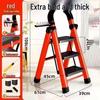 German Red Telescopic Folding A-Frame Ladder, Thickened for Household Use