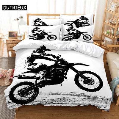 Комплект постельного белья 3D Moto Queen Bedding Duvet Cover Set Bedding Bed Cover Cotton Queen Bedroom Bed Cover Set Bed Set Bedding