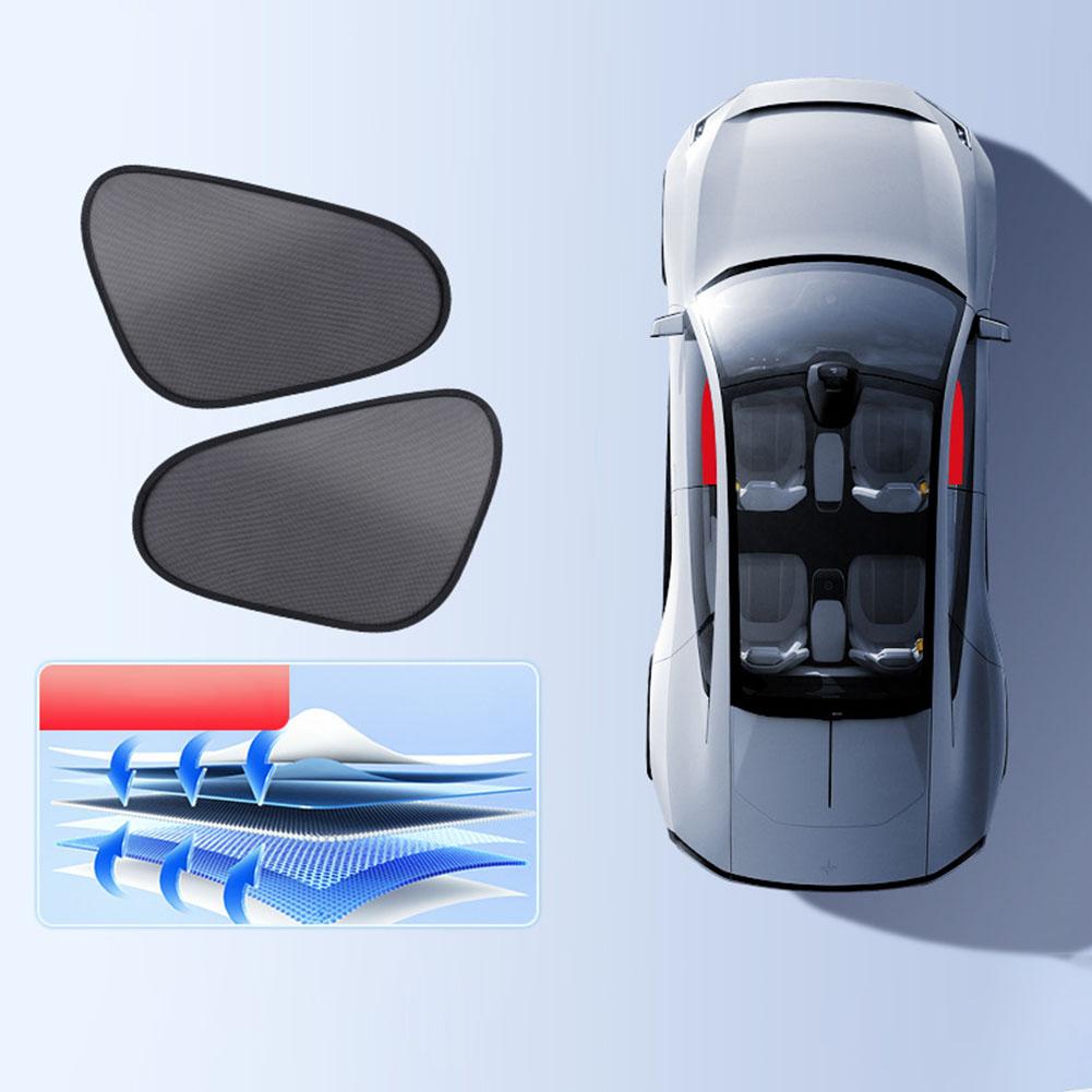 Electrostatic Curtains Car Window Shade Outdoor Activities 4-Layer Sun Shade Anti-Glare Feature Easy Installation