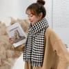Женский шарф в гусиную лапку, 2025 Новый корейский стиль, вязаная шаль, теплый и толстый для зимнего тренда.