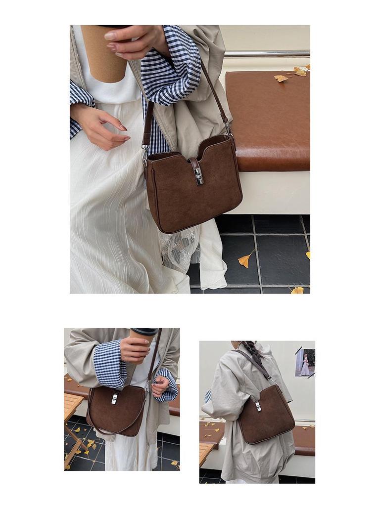 Винтажная матовая минималистичная сумка кроссбоди на плечо большой вместимости 2025