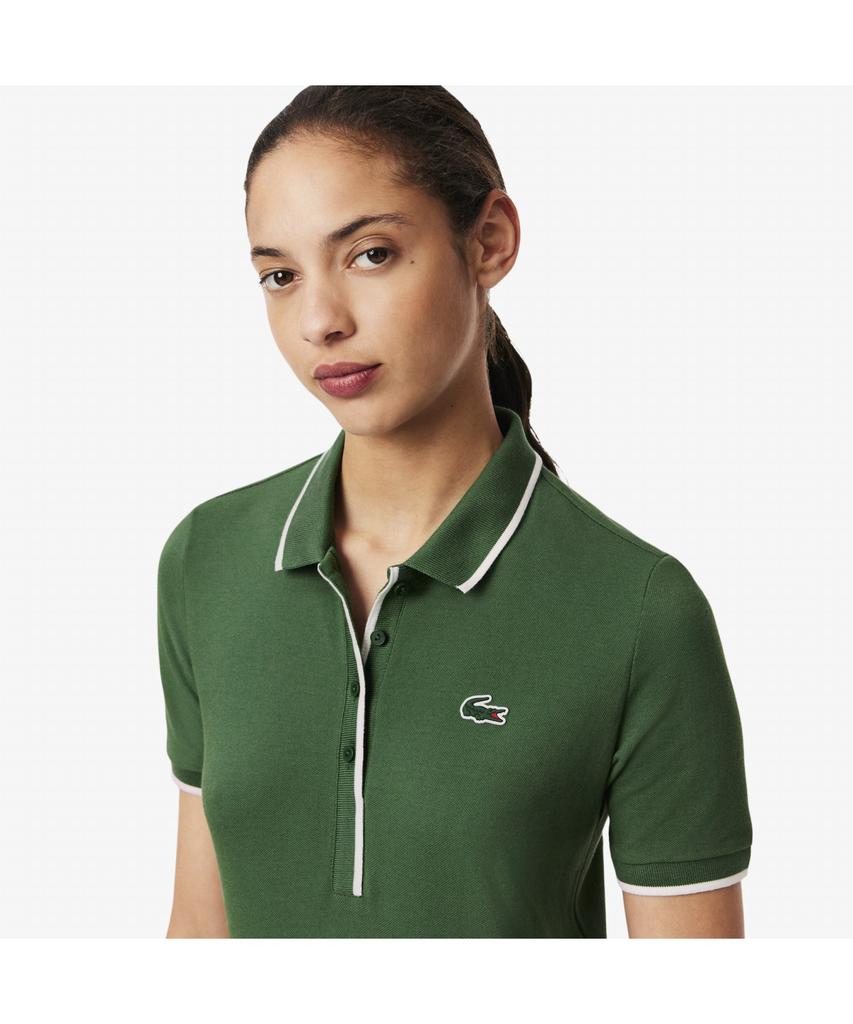 LACOSTE Women'S Tennis Heritage Tipping Polo Shirt Pf8603-55N Yrr