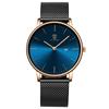 Watch Simple Stylish Thin Casual Date Display Waterproof Analog Quartz Watch Mesh Band Blue [BEN NEVIS] Men's