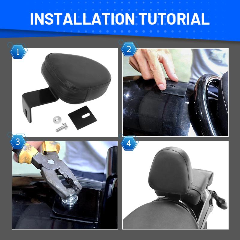 Motorcycle Detachable Driver Backrest Front Rider Sissy Bar Cushions Pad For Honda Rebel 300 500 CMX300 CMX500 2017-2024