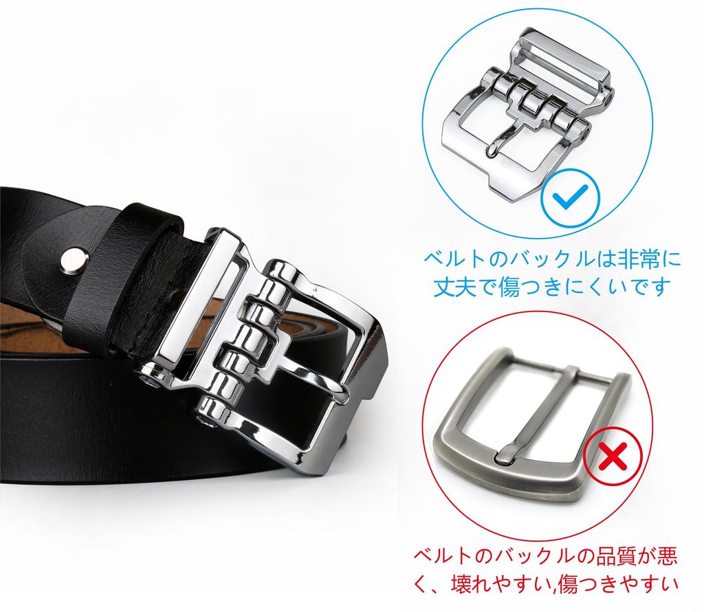 Plus Genuine Leather Stylish Casual Jeans Work Brown Regular and Large Sizes Length Black [JingHao] Men's Belt, Sizes, Belt, Belt, Belt, & Black,