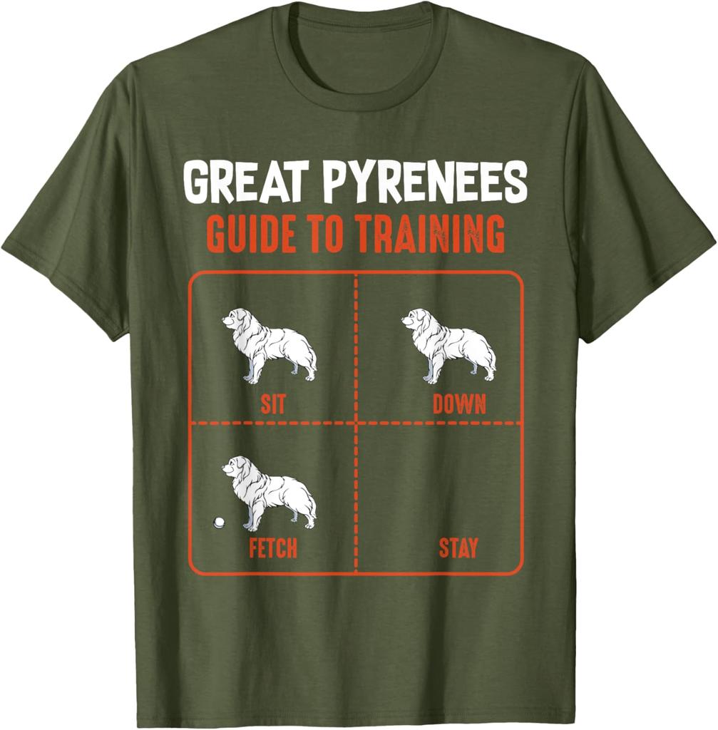 Great Pyrenees Guide To Training Funny Dog Lover Graphic Tee Casual Short Sleeve TShirt For Unisex Women