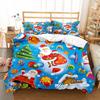 Напечатанный комплект пододеяльника для веселого Рождества 3D Рождественская елка, снежинки, Санта-Клаус Двуспальный пододеяльник + наволочки