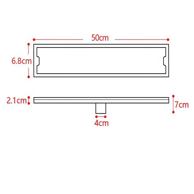 Customizable 4 Inch Stainless Steel SUS304 Concealed Invisible Tile Insert for Hotel Use-Long Linear Floor Drain for Bathroom