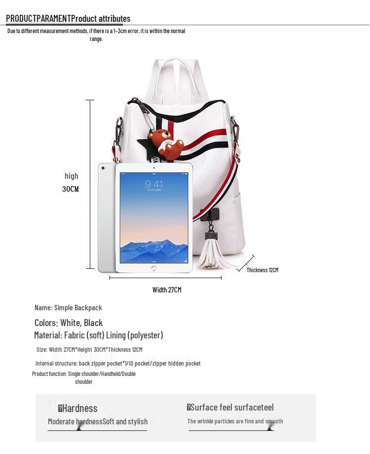 Кулон-лента Медведь Двусторонний плечевой рюкзак для женщин