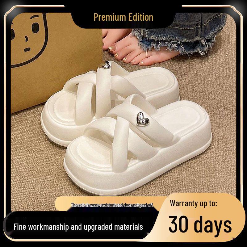 Новые женские шлепанцы на толстой подошве, лето 2025 - Повседневные с одним ремешком, с ощущением 'Шагни в блаженство' для ношения на улице и на пляже