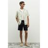 Рубашка HM Regular Fit Printed Camp, зеленая, в белую полоску