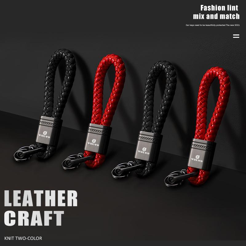 For Volvo XC90 XC60 V50 S60 V70 V60 V40 S90 olestar AWD XC40 S80 Car Key Ring Metal Keychains Braided Rope Zinc Alloy Key Chain