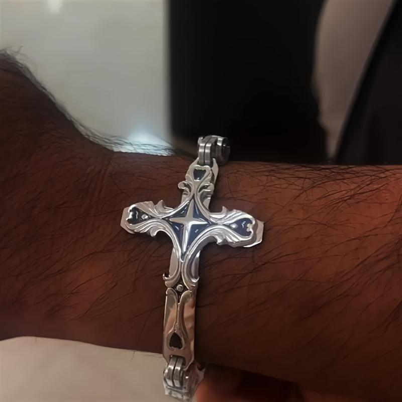 Fashion With 8mm Thick Man Trendy Emperor Chain Cross Bracelet Personalized Fashion Thick Stainless Steel