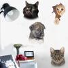 1 шт., настенные, окна, 3D наклейки для туалета с кошками, ПВХ, милые животные, художественная наклейка, домашний декор