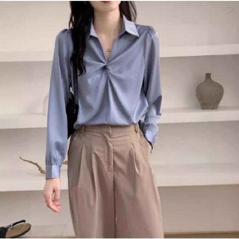 Women's Designer Shirt 2026 Spring and Autumn New Chiffon Top for Commuting and Interview Formal Wear