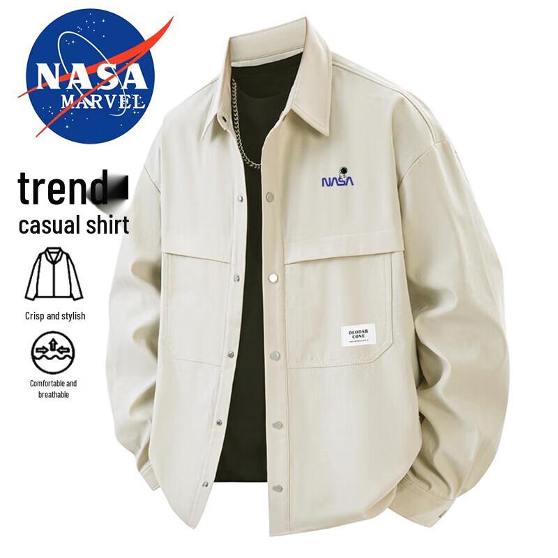 Мужская повседневная рубашка с длинным рукавом NASA MARVEL