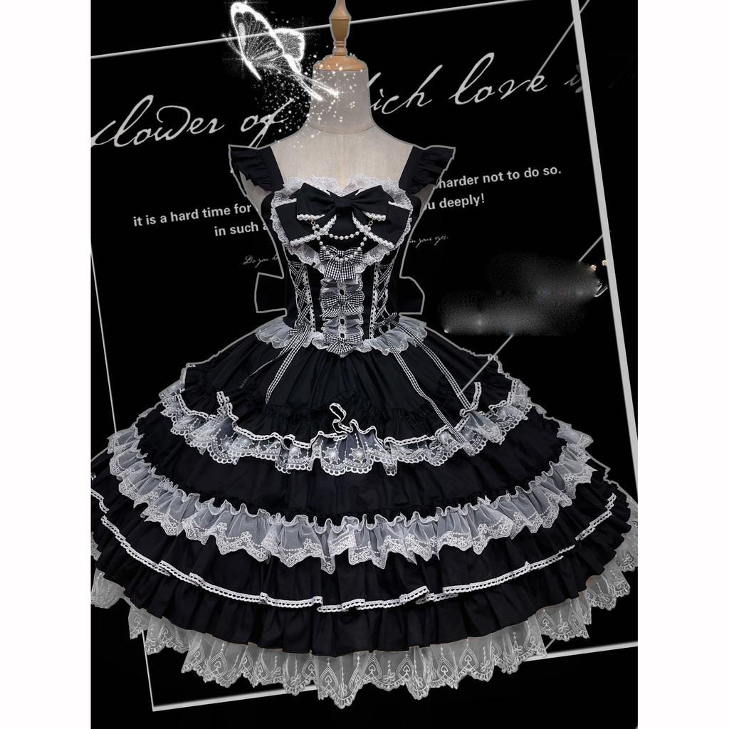 Lolita Doll Colors Women Girls Cute Pink Black Red Sweet