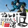 Набор аксессуаров 40-в-1 для экшн-камер, совместимый с GoPro 10 9 8, для активного отдыха, велоспорта, кемпинга, пикника, водонепроницаемый бокс