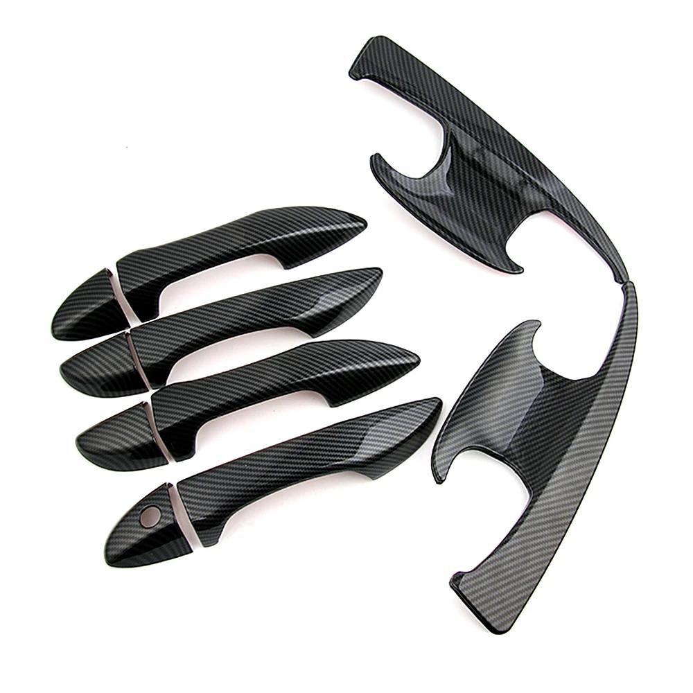 Carbon Fiber Printed For Toyota Corolla 2013-2017 E160 E170 Exterior Side Door Handle Bowl Cover Moulding Trim 2014 2015 2016