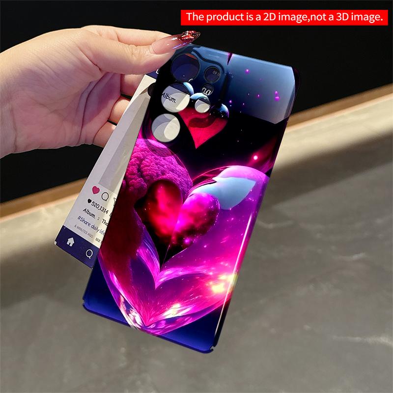 2DFlat Samsung phone case Glowing Heart Fusion Phone Case Applicable to Galaxy S23 S24 S25ULTRA S26 A12 A14 A15 A16 A54 A55