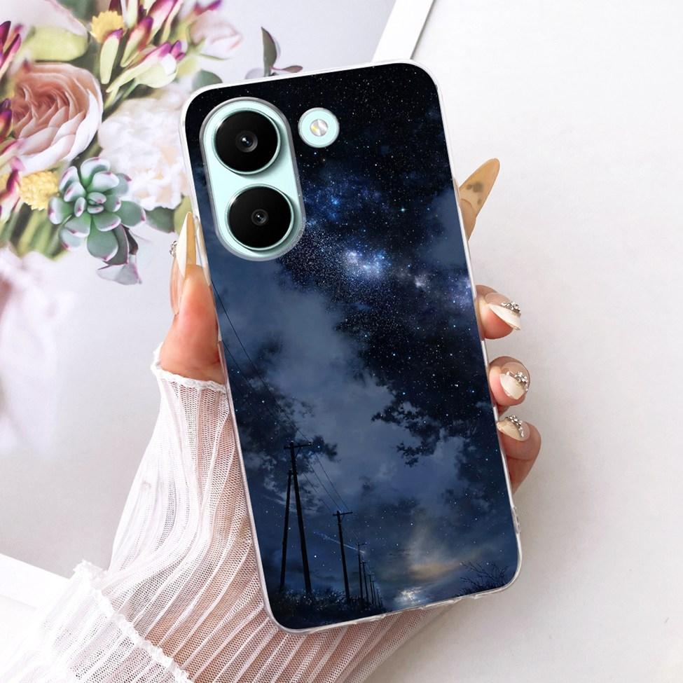 6.59'' Чехол для Xiaomi Poco X8 Pro 5G Чехол Прозрачный Модные Цветы Милый Кот Крутой Расписной Мягкий Корпус 2511FPC34G