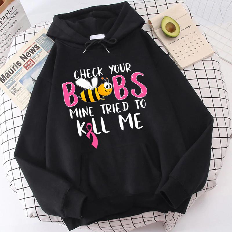 (Unisex Hoodie)Толстовки с капюшоном от рака молочной железы, пуловер, толстовка с капюшоном унисекс, уличная одежда Харадзюку с длинным рукавом