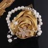 Artificial Rose Bridesmaid  Wrist Flowers Ribbon Wedding Flower Bracelet  Wedding Party