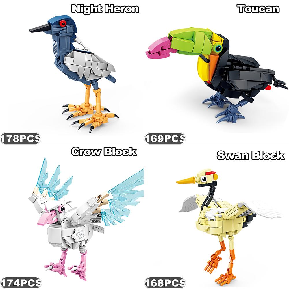 3D Мультяшные Животные Строительные Блоки Образовательная Игрушка для Детей Реалистичное Украшение Стола Креативный Подарок для Мужчин и Женщин Идеальный Подарок