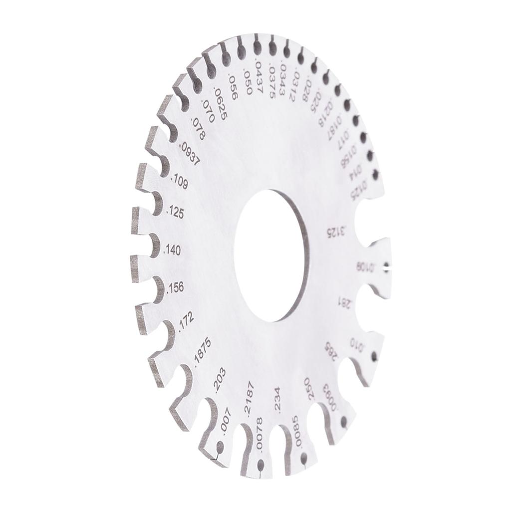 Stainless Steel 2 Sides Round Wire Thickness Measurer Tester Ruler Gauge Diameter Tool
