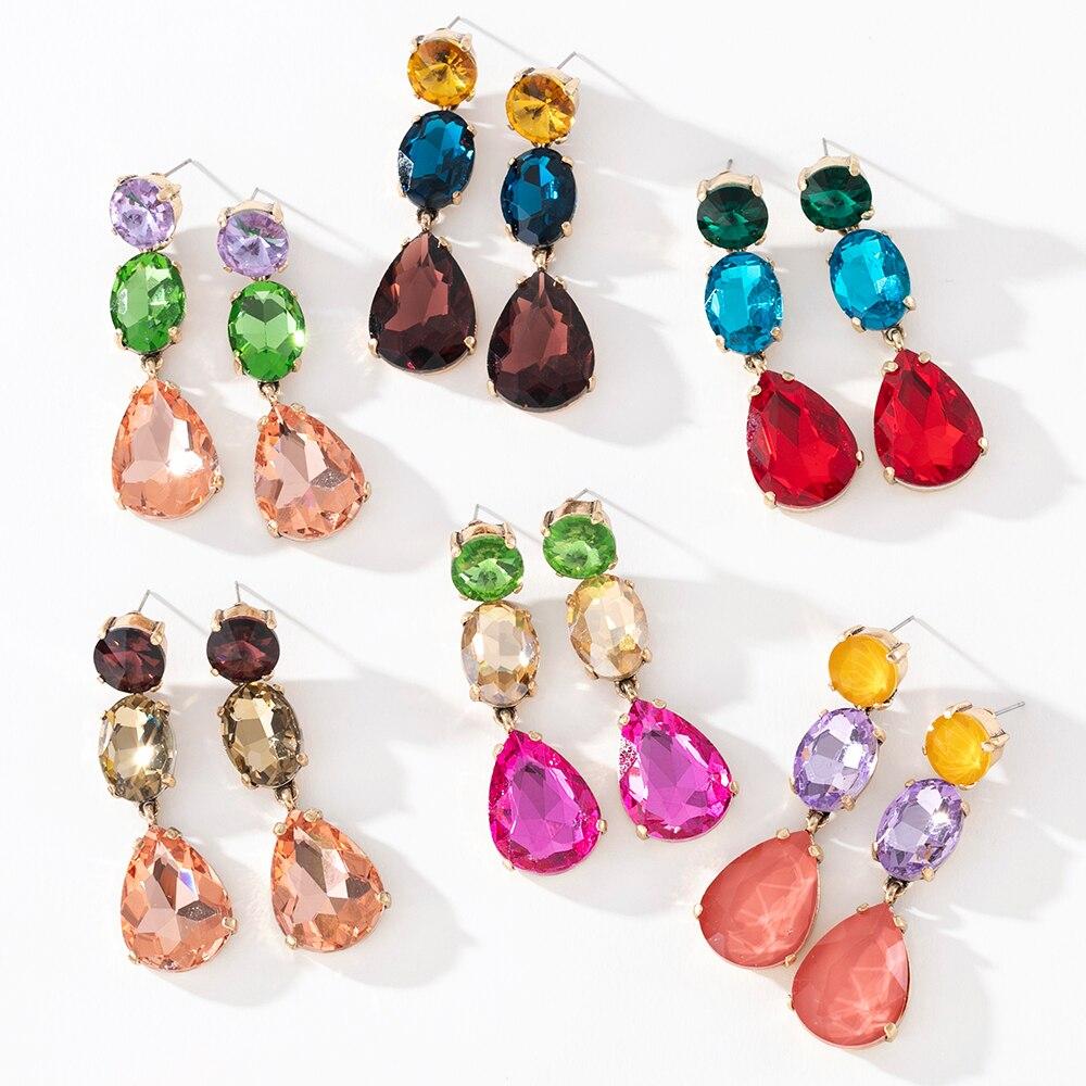 Pinkdudu Модные 6 цветов длинные серьги-капли в стиле бохо вечерние женские красочные стеклянные большие висячие серьги для женщин ювелирные изделия PD705