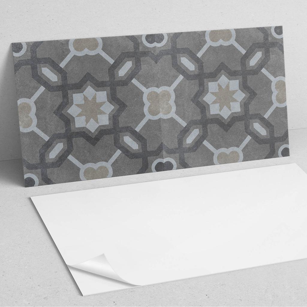 Naklejany Dekor Z Grafiką Do Przedpokoju Winylowy 120X60 Cm Geometryczny Wzór Kafli