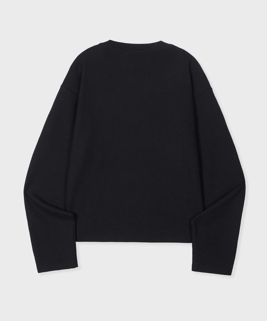 GLW Однотонная вафельная укороченная футболка-henley Черная