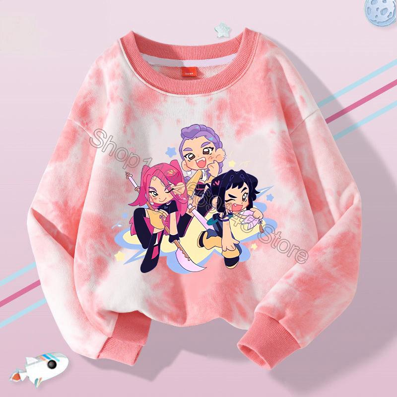 Новая детская толстовка с капюшоном K Pop Охотники на демонов Кавайный мультяшный принт Верхняя одежда для мальчиков Осень Длинные рукава Зимняя одежда для девочек