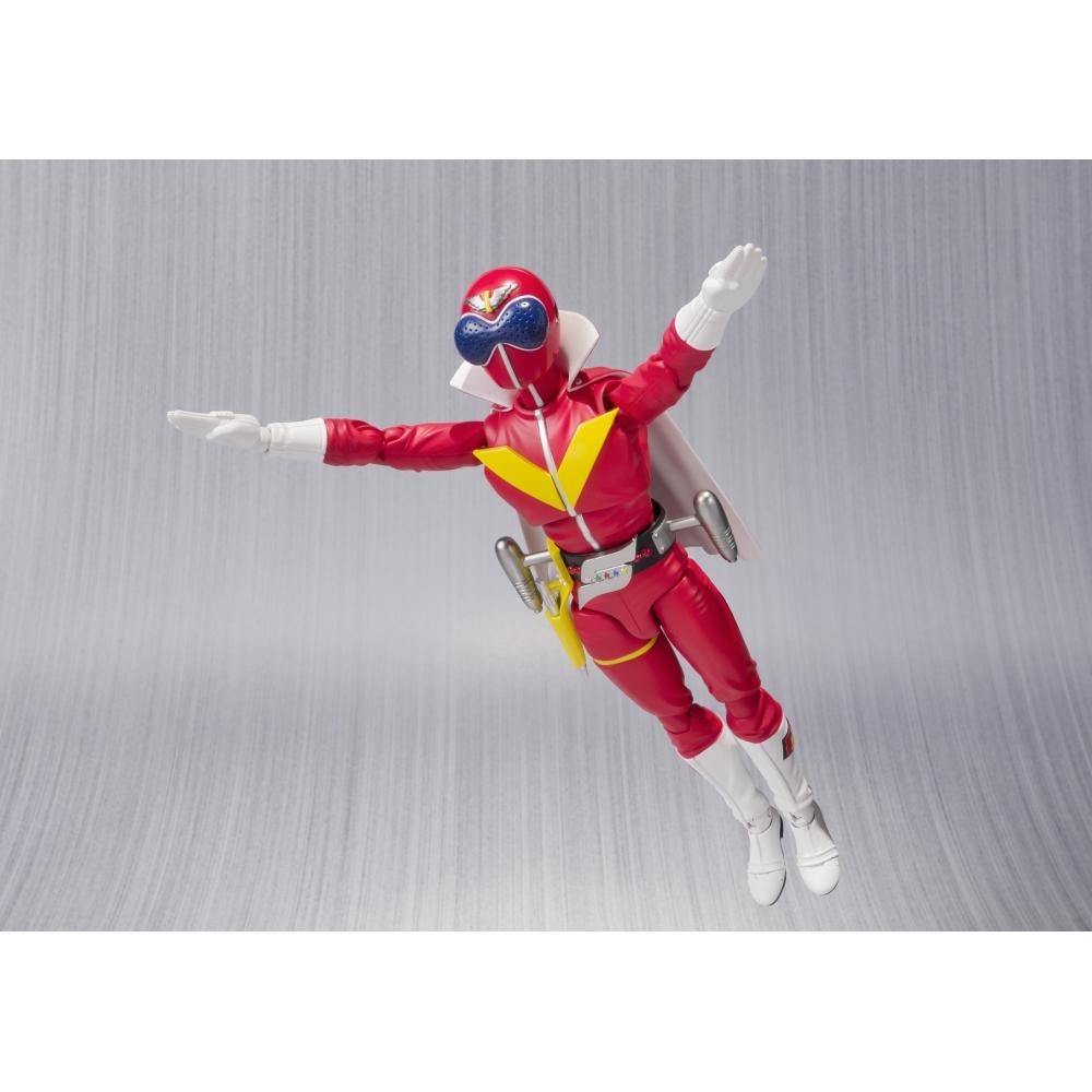 SHFiguarts Himitsu Sentai Goranger Akaranger, подвижная фигурка размером около 150 мм, окрашенная из ПВХ и АБС