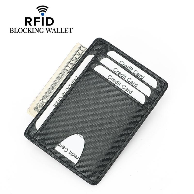 Тонкий кошелек из углеродного волокна RFID с защитой от кражи 2020 года - стильный кожаный держатель для карт