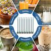 10Pcs Straws Spoon Stainless Steel Straw Spoon 7.2 Inch Yerba Mate Tea Drinking Straws Multifunctional Filtered Spoons Drinking